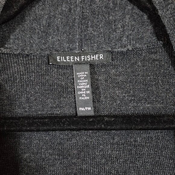 Eileen Fisher Womens Sweater Size M Petite Merino Wool Cardigan Open Long Sleeve - Picture 4 of 6